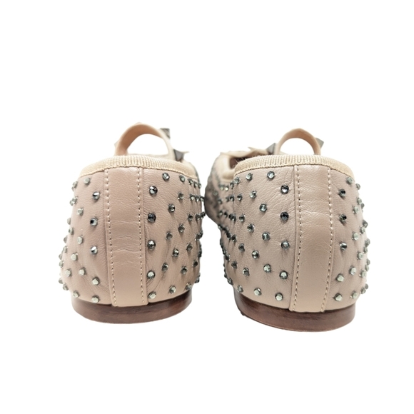 NEW Valentino Garavani Rockstud Crystal Nude Ballet Ballerina Flats Sz EU 39 - Picture 8 of 12